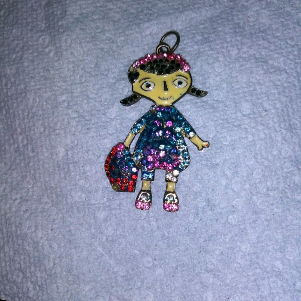 Girls crystal charm pendant